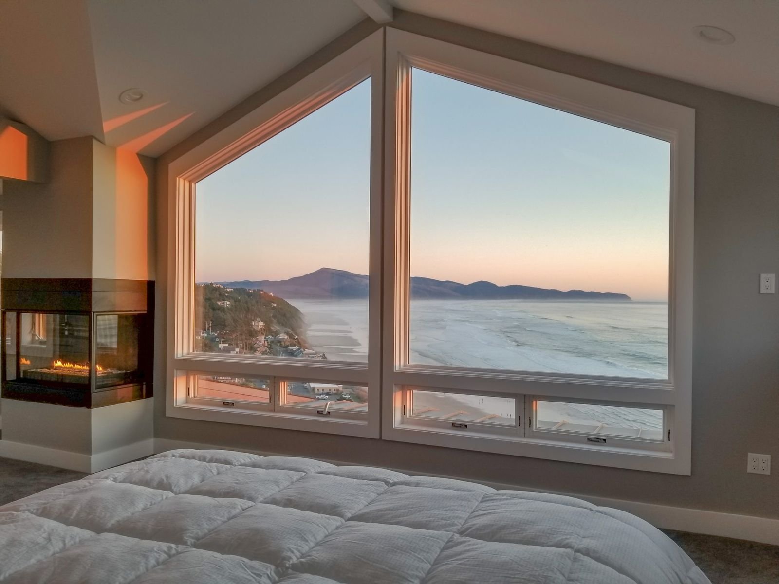 Coastal home custom trim work and door installation