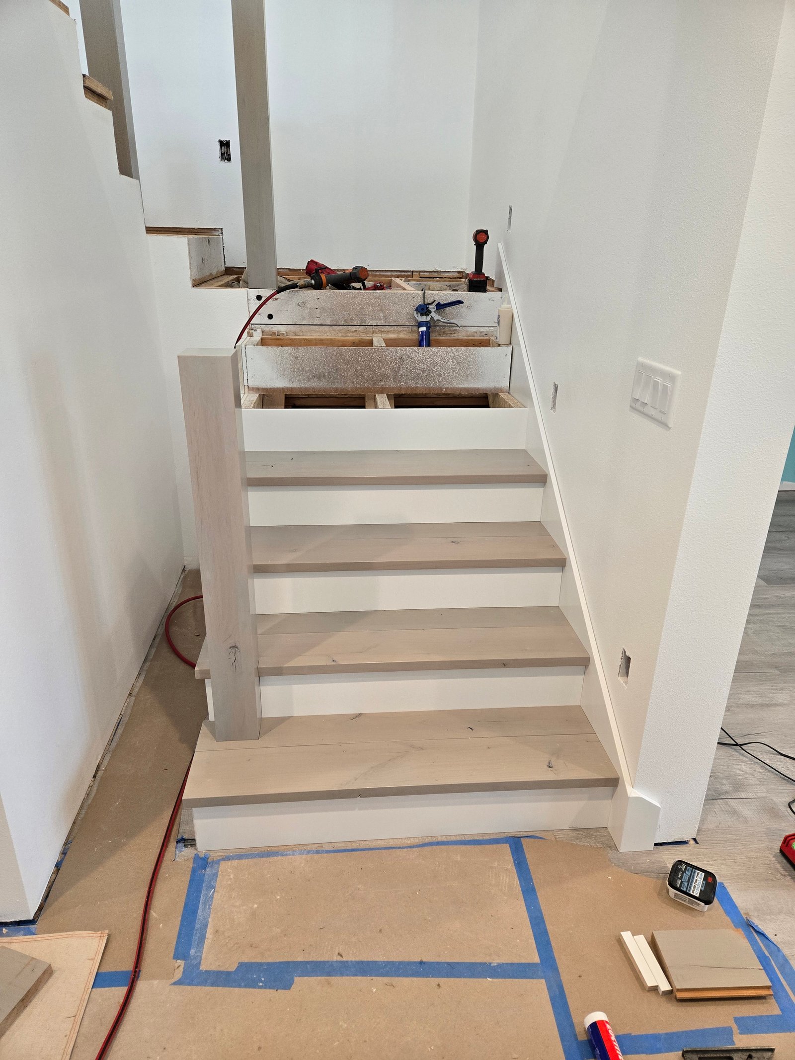 Alder stair tread and riser detail