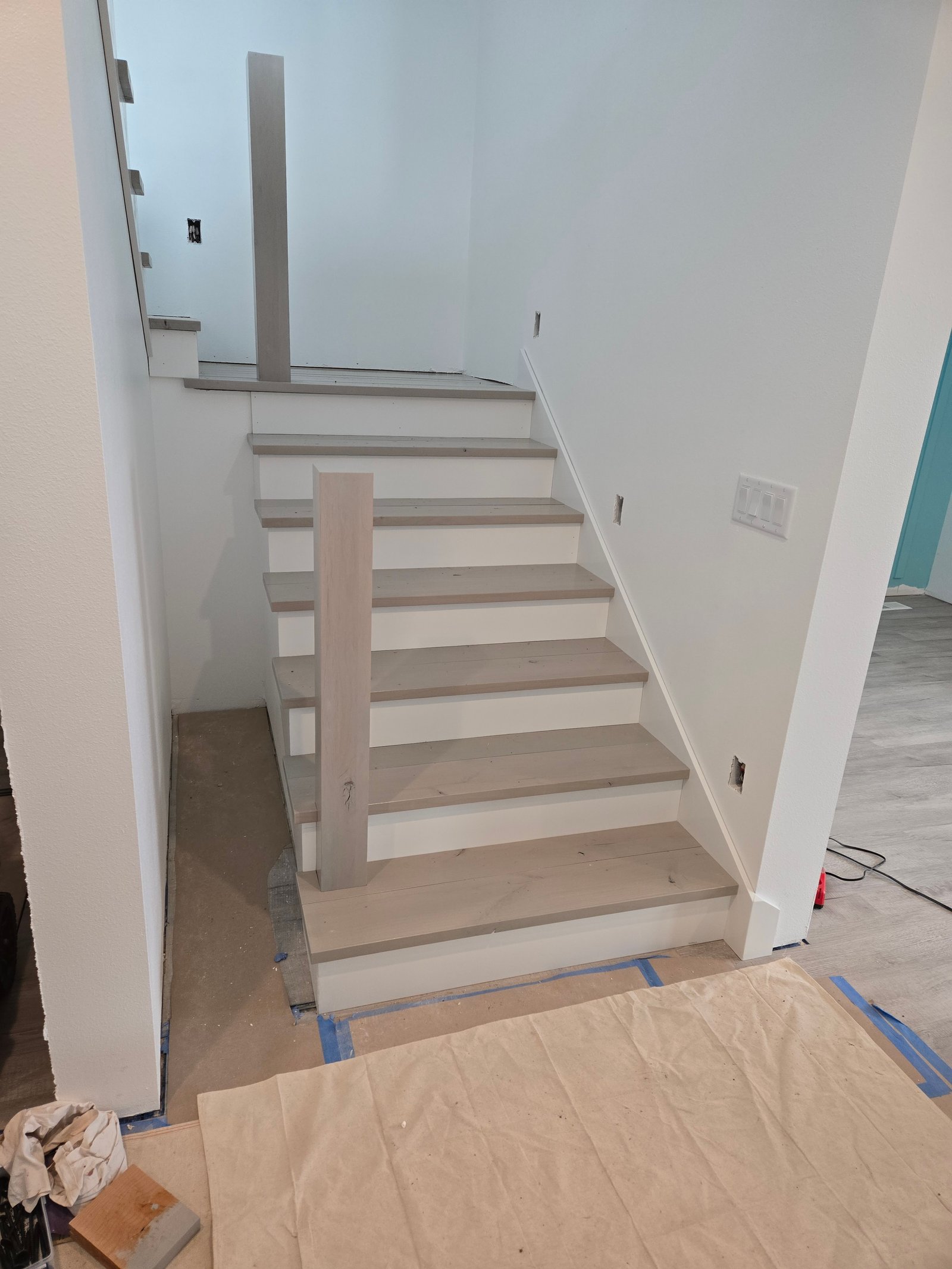 Custom alder railing and newel post