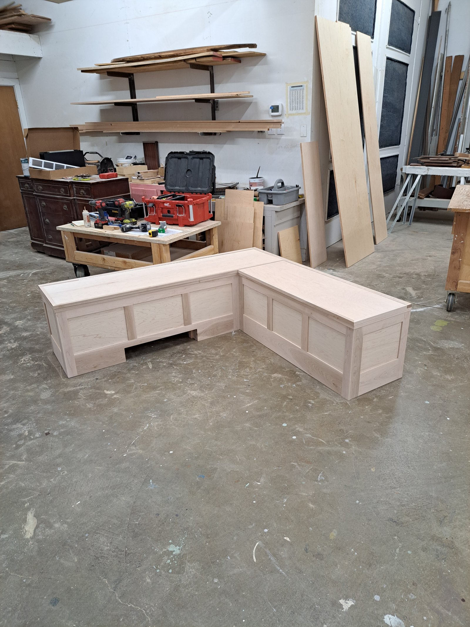 Custom bench with storage compartment