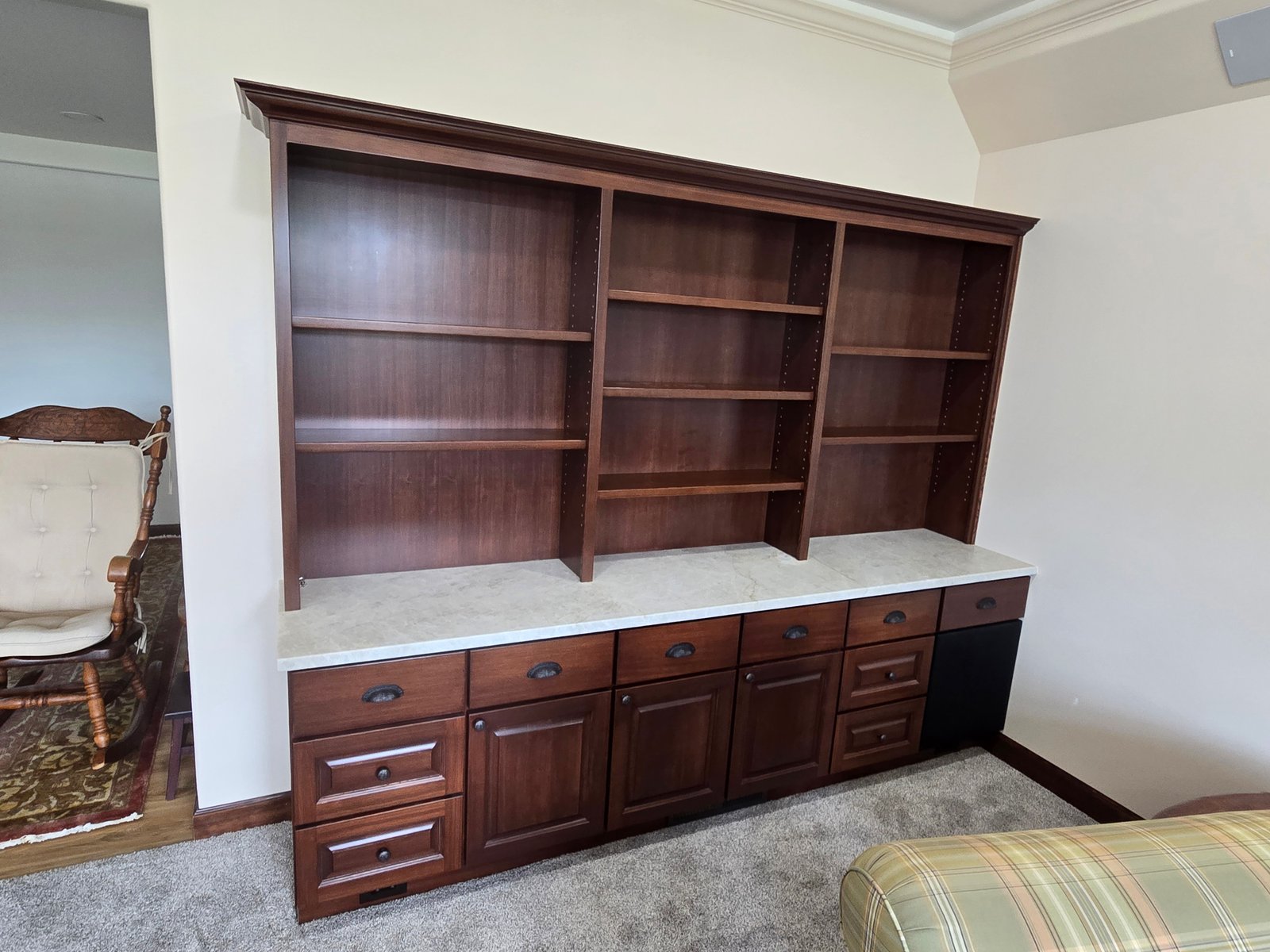 Doug fir entertainment center shelving