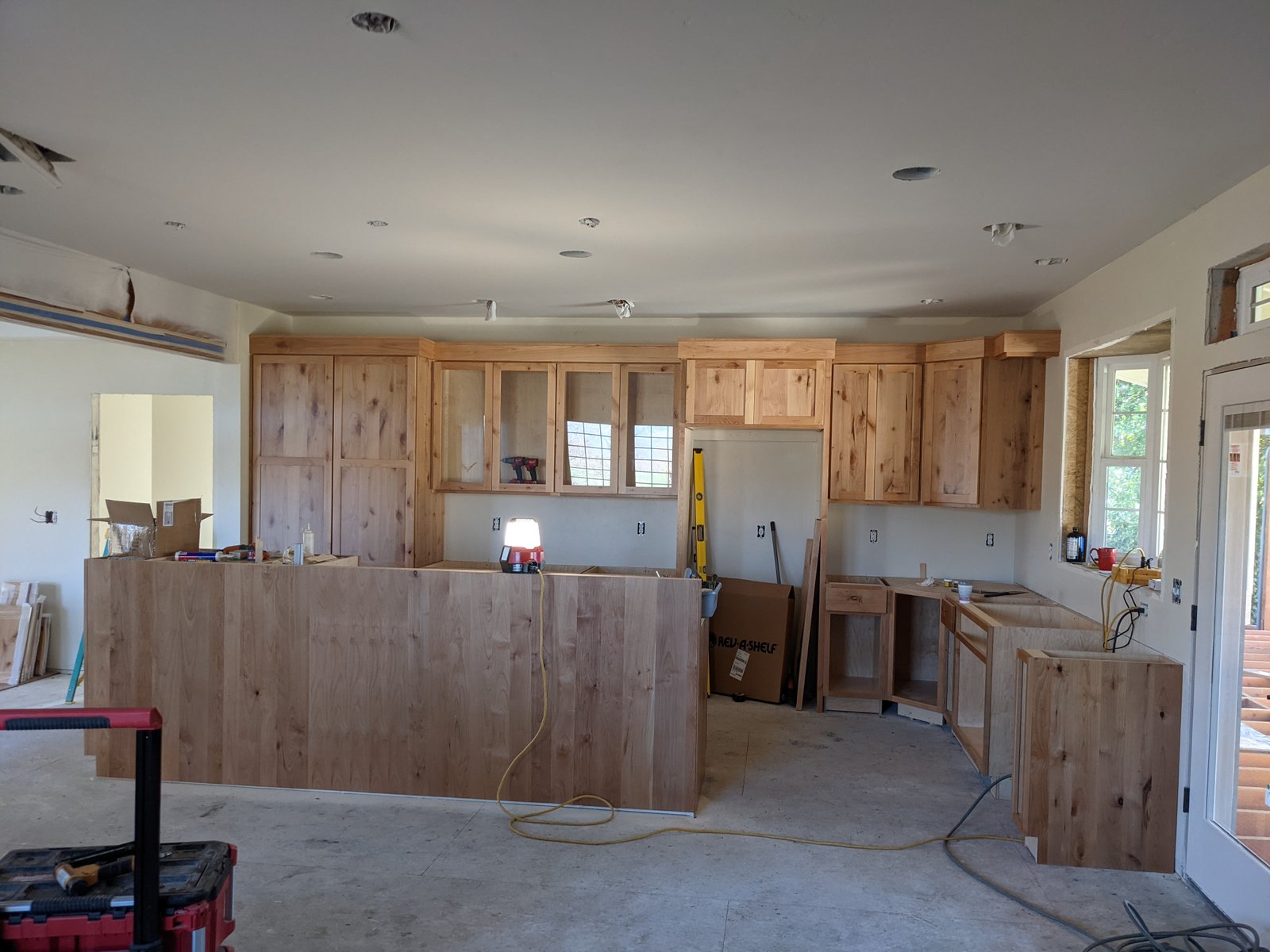 Alder kitchen cabinet build completed