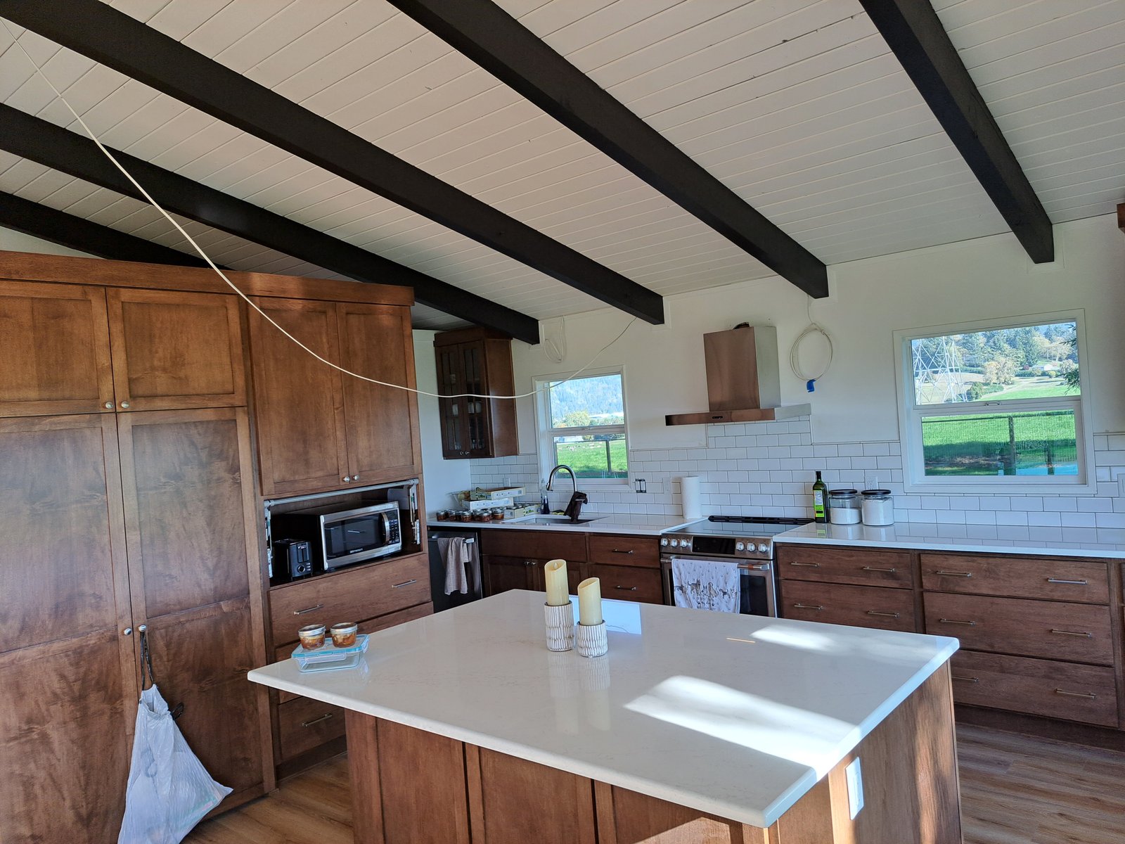 Completed full custom kitchen remodel with maple cabinets Tillamook Oregon