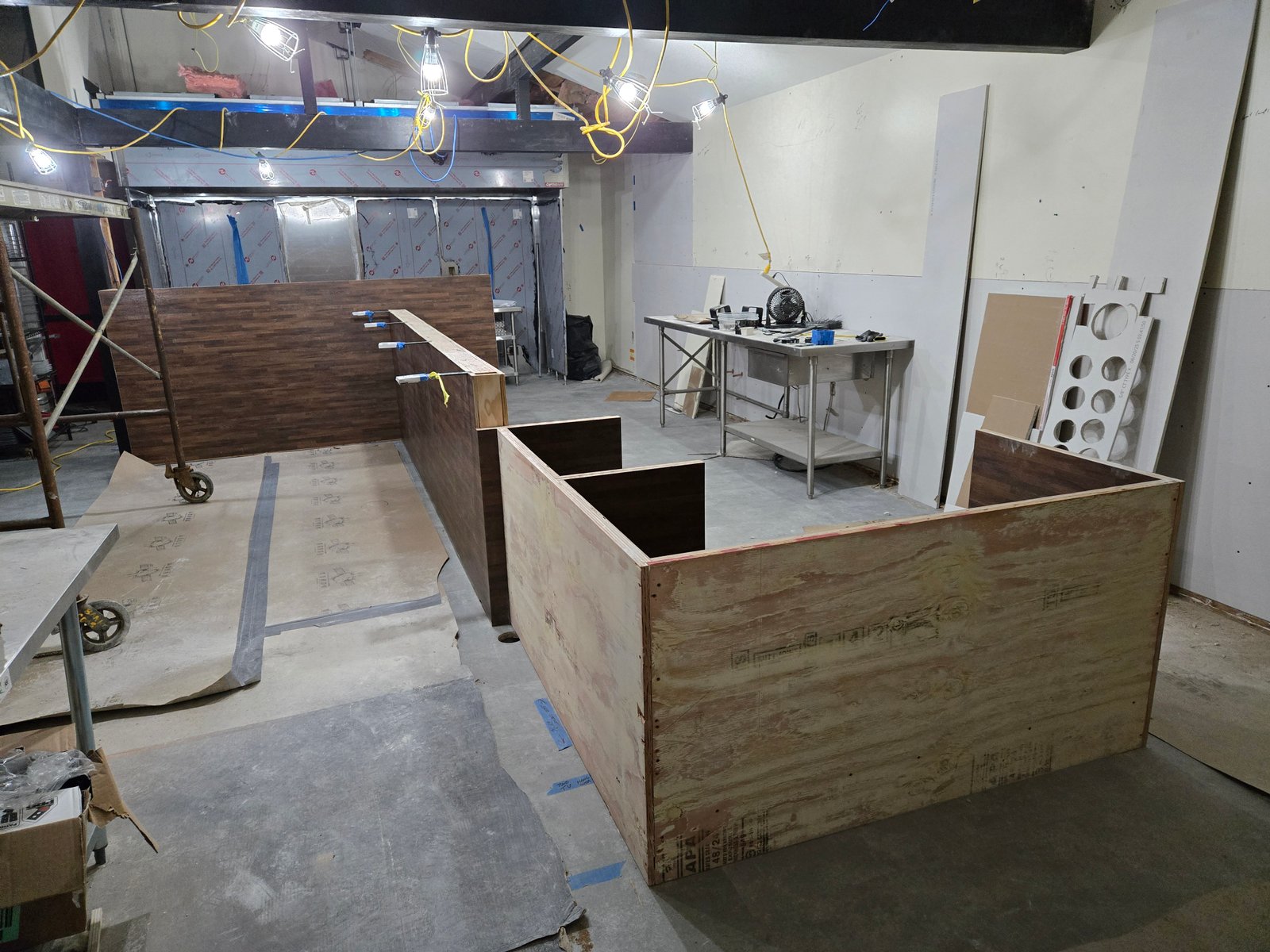 Custom bar top with wood finish