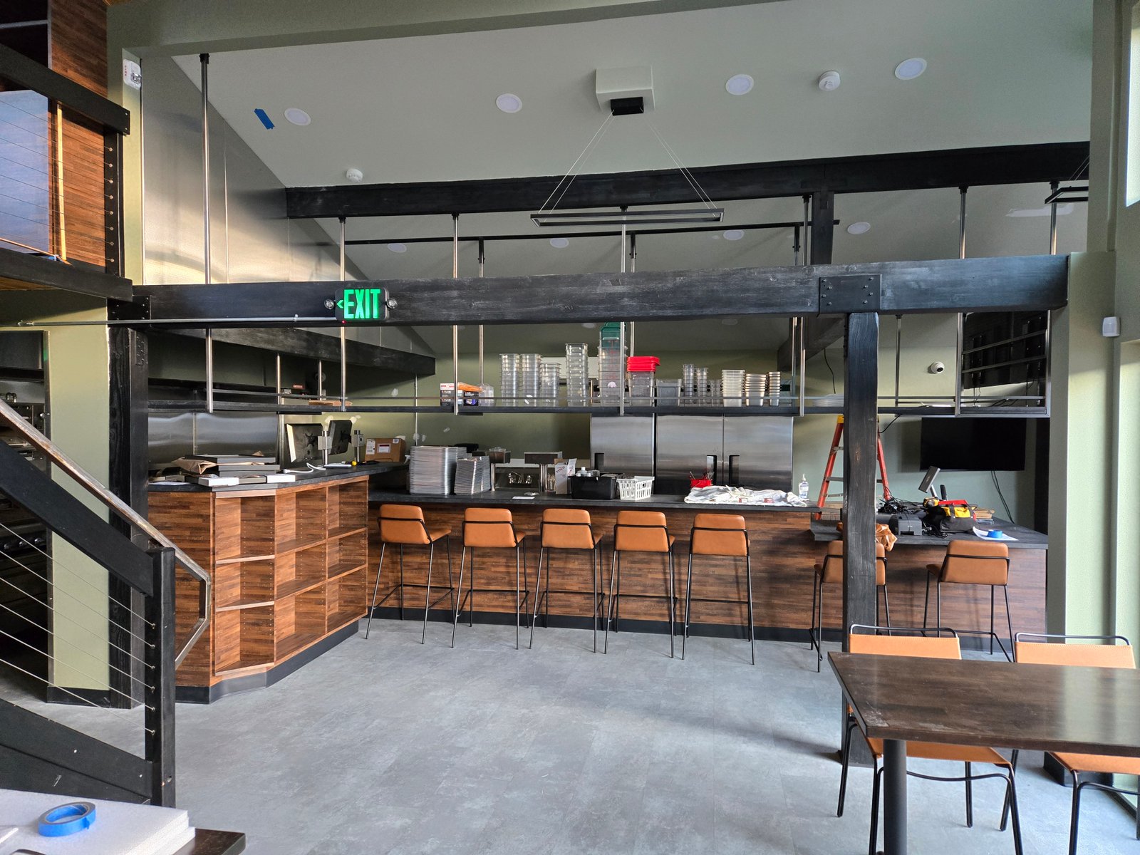 Completed restaurant bar and iron overbar Tillamook Oregon