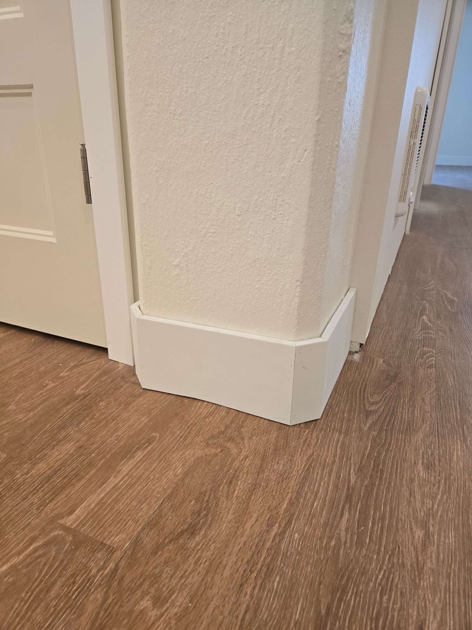 Custom scribed trim fitting concrete