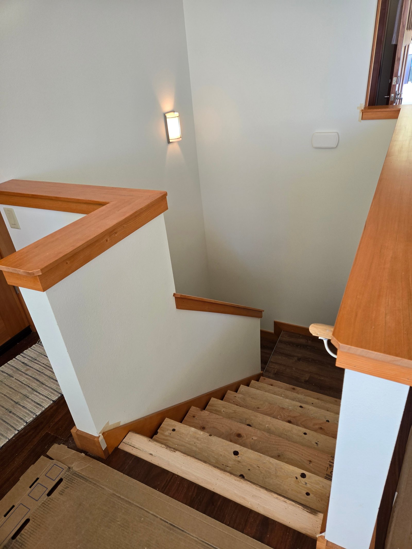 Custom stair tread and riser detail