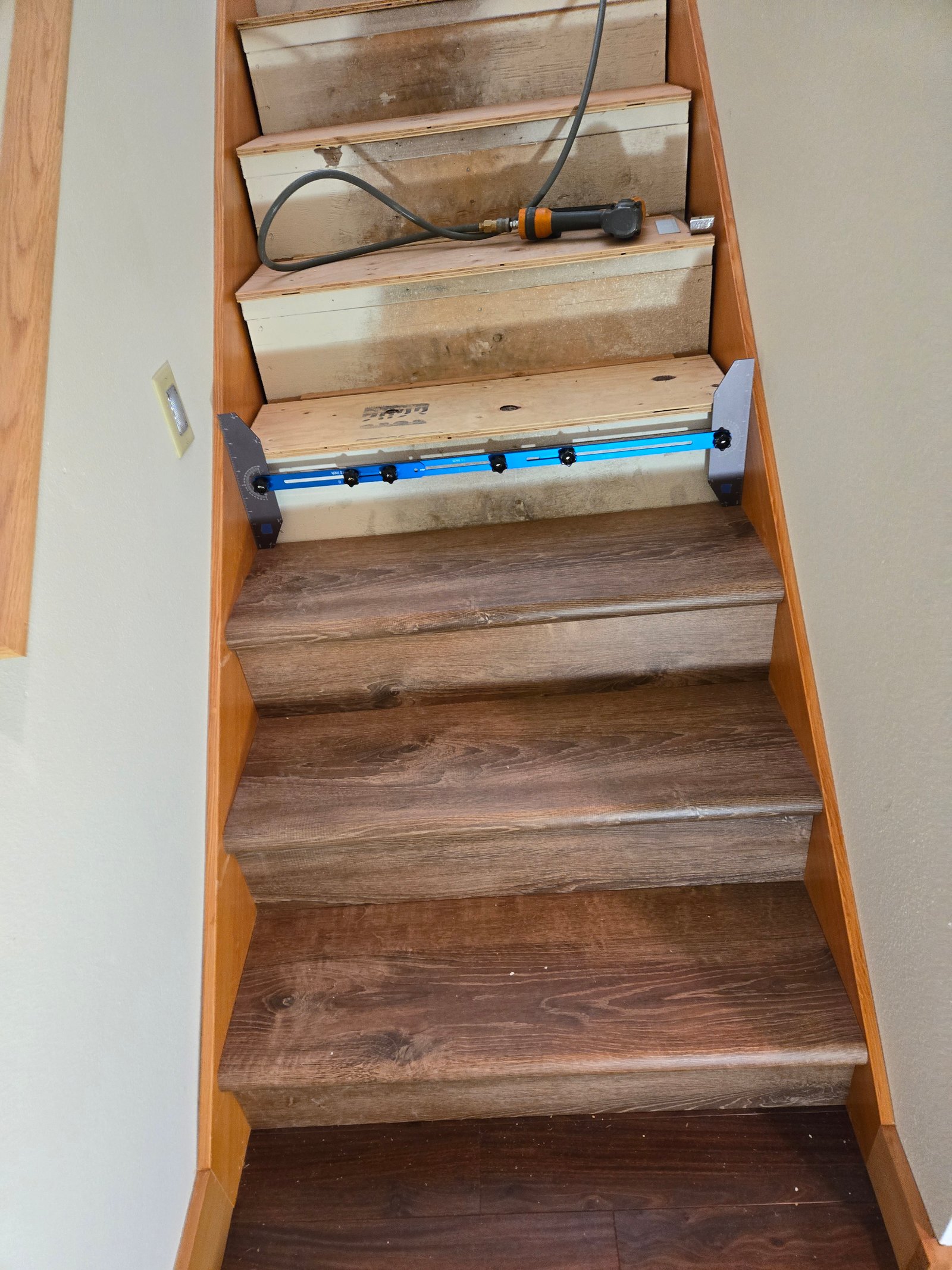 Stair railing and newel post detail