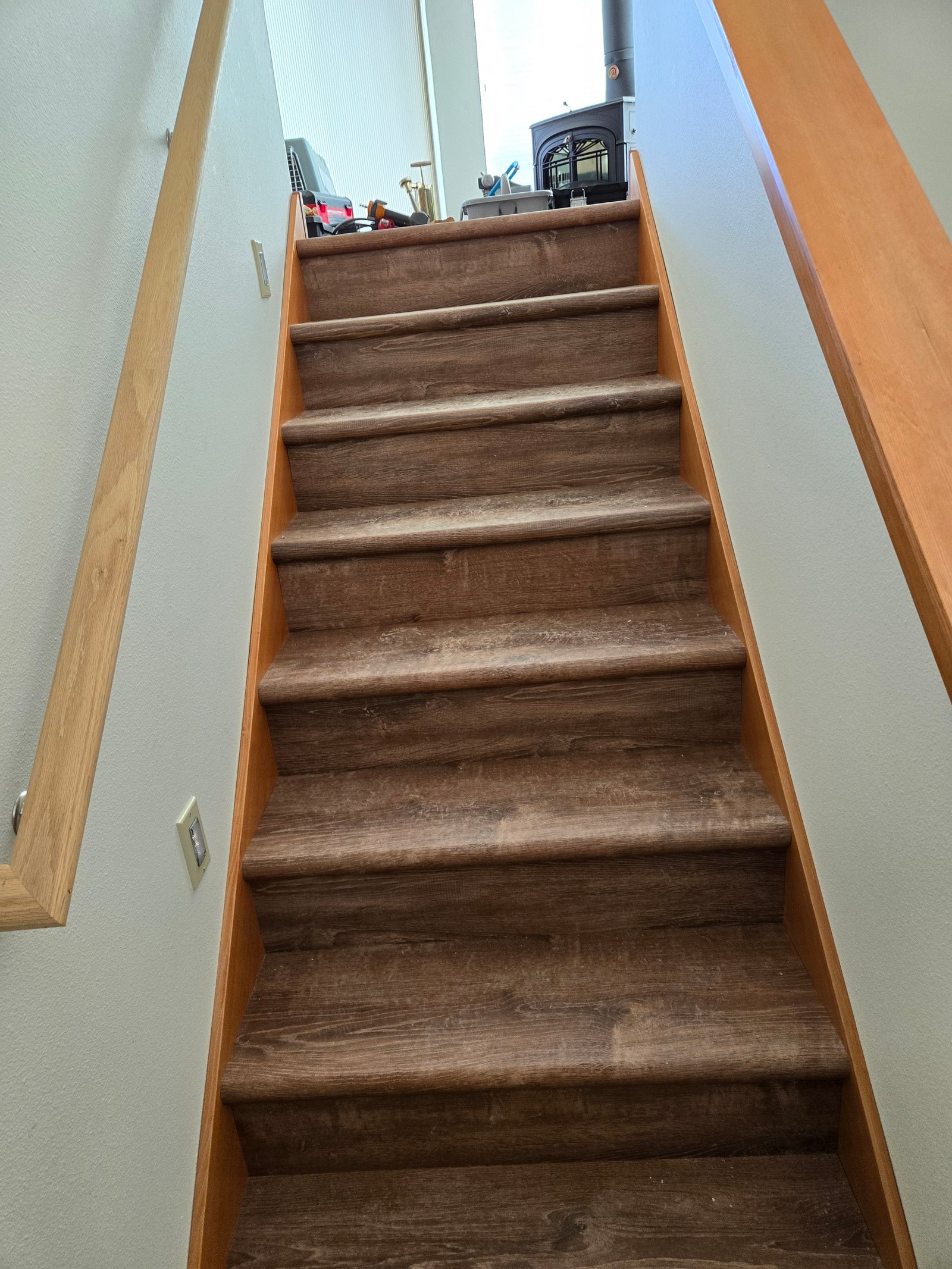 Two level stair landing detail
