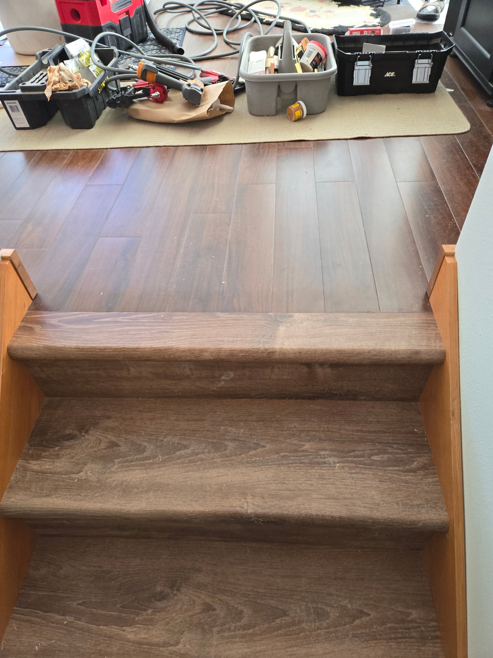 Stair install with custom trim work