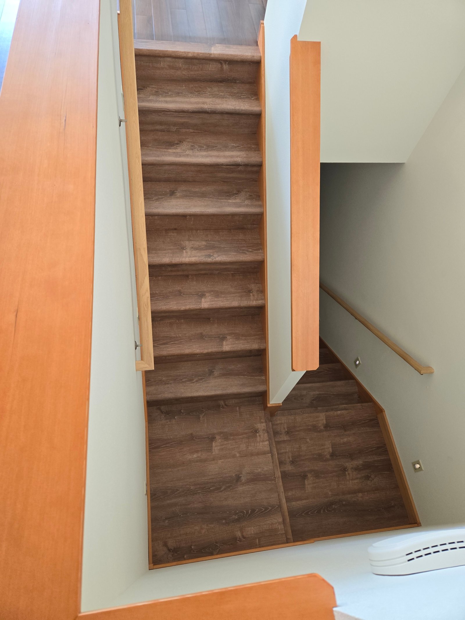 Stair installation with baseboard trim