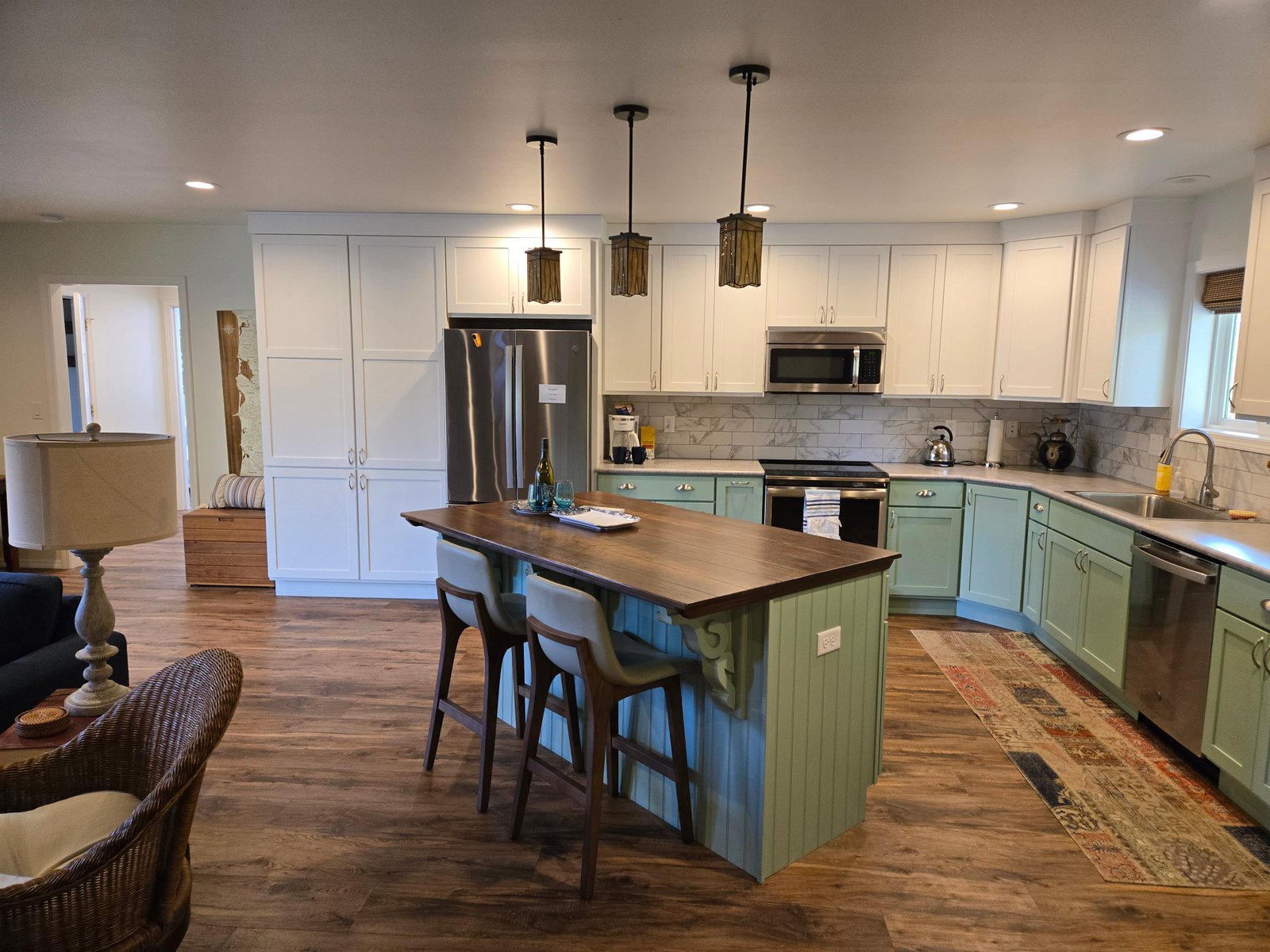 Two tone kitchen completed view